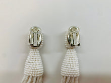 Load image into Gallery viewer, Oscar de la Renta Long Beaded Tassel Clip Earrings