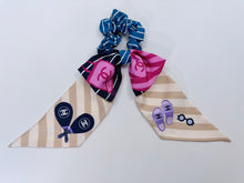 Load image into Gallery viewer, CHANEL Silk CC Tennis Rackets, Flip Flops, Sunglasses and Beach Tote Hair Accessory Bow