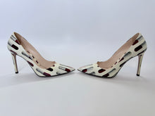 Load image into Gallery viewer, Prada Ivory Lipstick Print Patent Leather Pump Size 37