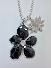 Load image into Gallery viewer, Rainey Elizabeth Sterling Silver, Diamond and Black Onyx Flower Charms Necklace