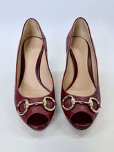 Load image into Gallery viewer, Gucci Burgundy Guccissima Platform Pumps Size 38