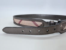Load image into Gallery viewer, Burberry Grey Metallic and Floral Check Belt Size 36/90