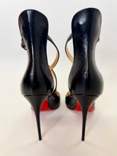 Load image into Gallery viewer, Christian Louboutin Black Leather Marlenarock Cross Strap Pumps Size 39