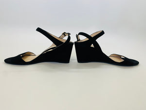 Prada Black Slingback Wedge Size 40