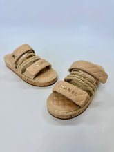 Load image into Gallery viewer, CHANEL Camel Letters Mules Size 38