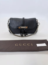 Load image into Gallery viewer, Gucci Black Croisette Bamboo Bag