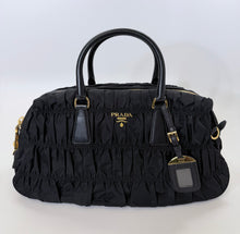 Load image into Gallery viewer, Prada Black Gaufre Tote Bag