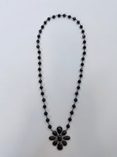 Load image into Gallery viewer, Rainey Elizabeth Silver, Diamond and Garnet Flower Pendant Necklace