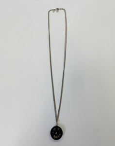 CHANEL Black CC Pendant Necklace
