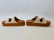 Load image into Gallery viewer, Rag &amp; Bone Ivory and Brown Geo Buckle Platform Slide Sizes 37.5, 38, 39.5 and 40