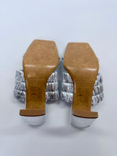 Load image into Gallery viewer, Jonathan Simkhai Silver Leather Slide Size 39