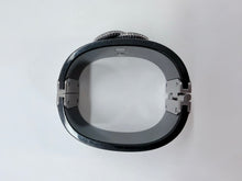 Load image into Gallery viewer, CHANEL Black Resin Crystal CC Cuff Ruthenium Metal Hardware