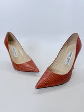 Load image into Gallery viewer, Jimmy Choo Abel Orange Leather Pumps Size 37