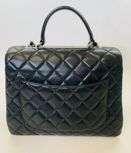CHANEL Large Black Flap Bag With Handle