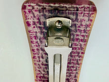Load image into Gallery viewer, CHANEL Pink Tweed Resin CHANEL Letters Barrette