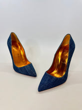 Load image into Gallery viewer, Christian Louboutin Kate 100 Denim Pumps Size 38