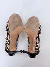 Load image into Gallery viewer, Valentino Garavani Tribal Hand Painted Leather Beaded Sandal Size 37 1/2