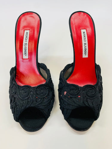 Manolo Blahnik Black Mule Size 40
