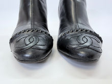 Load image into Gallery viewer, CHANEL Black CC Cap Toe Boot Size 38