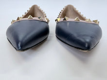 Load image into Gallery viewer, Valentino Garavani Navy Blue Rockstud Flats Size 39 1/2