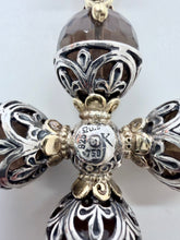 Load image into Gallery viewer, Konstantino Silver, Gold and Topaz Cross Pendant