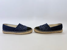 Load image into Gallery viewer, CHANEL Blue and Black Espadrilles Size 38