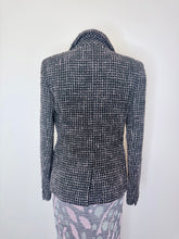 Load image into Gallery viewer, CHANEL 2022 Black, Pink and Silver Tweed Jacket With Lion CC Buttons Size 34