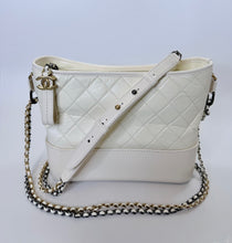 Load image into Gallery viewer, CHANEL Ivory Aged Calfskin Gabrielle Medium Hobo Bag