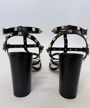 Load image into Gallery viewer, Valentino Garavani Black Block Heel Rockstud Sandal Size 40