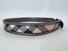 Load image into Gallery viewer, Burberry Grey Metallic and Floral Check Belt Size 36/90