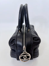 Load image into Gallery viewer, CHANEL CC Zipper Pull Black Stitched Grained Calfskin Bowling Bag