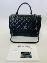 Load image into Gallery viewer, CHANEL Large Black Flap Bag With Handle