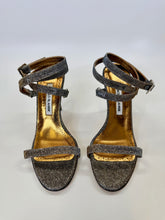 Load image into Gallery viewer, Manolo Blahnik Gold Metallic Glitter Newfi Sandal Size 38 1/2