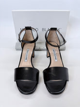 Load image into Gallery viewer, Manolo Blahnik Black Lauratomod 50 Sandals Size 37 1/2