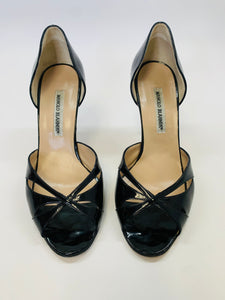 Manolo Blahnik Black D’orsay Sandal Size 39 1/2