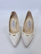 Load image into Gallery viewer, Jimmy Choo Hickory Ivory Woven Fabric Pumps Size 37