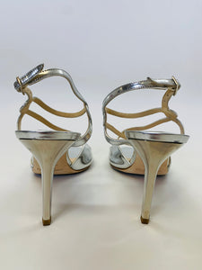 Jimmy Choo Silver Paxton Sandal Size 39 1/2