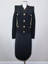 Load image into Gallery viewer, Balmain Black Knit Cardigan With Gold Buttons Size 38