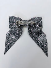 Load image into Gallery viewer, CHANEL CC Tweed Print Bow Barrette