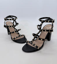 Load image into Gallery viewer, Valentino Garavani Black Block Heel Rockstud Sandal Size 40
