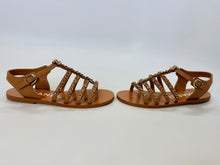 Load image into Gallery viewer, CHANEL Light Brown CC Gladiator Sandals Size 37