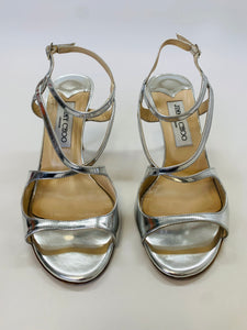 Jimmy Choo Silver Paxton Sandal Size 39 1/2