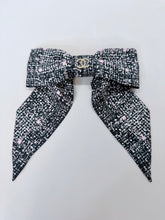 Load image into Gallery viewer, CHANEL CC Tweed Print Bow Barrette