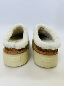 Prada Cinnamon Platform Slippers Size 37