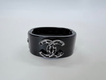 Load image into Gallery viewer, CHANEL Black Crystal CC Cuff