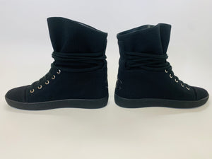 CHANEL Black CC Sneaker Boot Size 38