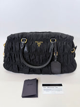 Load image into Gallery viewer, Prada Black Gaufre Tote Bag