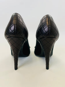 CHANEL Black CC and Chain Pumps Size 39 1/2