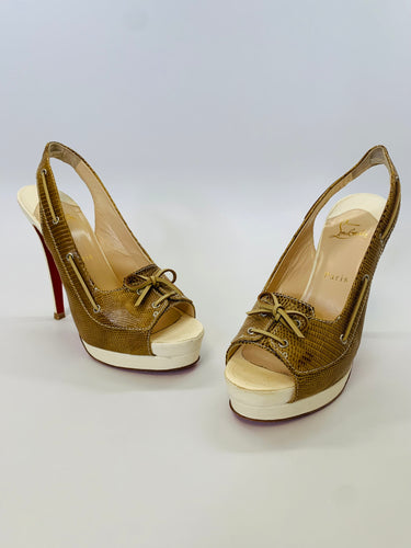 Christian Louboutin Jefferson Plato 140 Platform Slingback Size 39 1/2