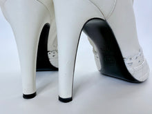 Load image into Gallery viewer, CHANEL White Leather Short CC Boots Size 37 1/2